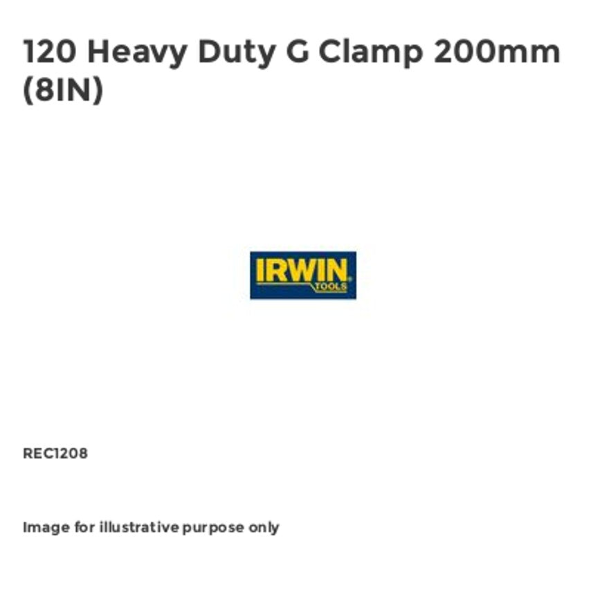 120 Heavy Duty G Clamp 200mm (8IN)