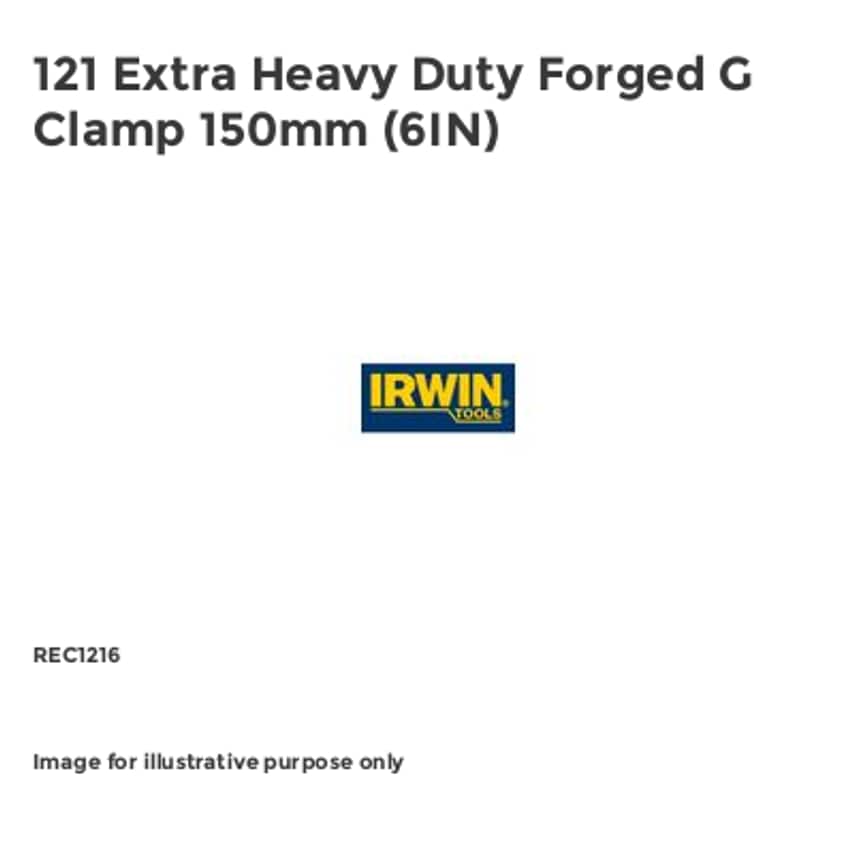 121 Extra Heavy Duty Forged G Clamp 150mm (6IN) REC1216
