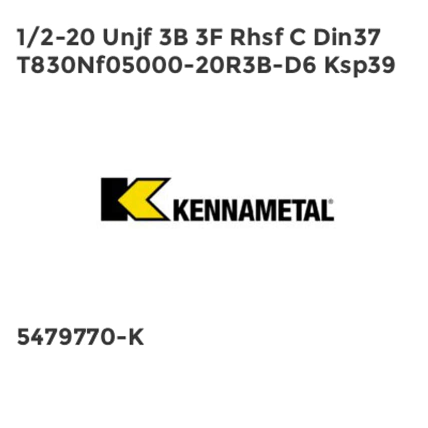 1/2-20 Unjf 3B 3F Rhsf C Din37 T830Nf05000-20R3B-D6 Ksp39