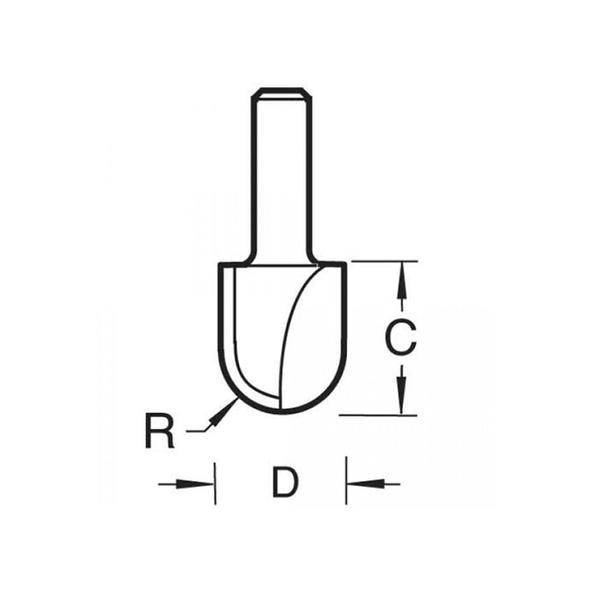 12/3 x 1/4 TCT Radius Cutter 3.0mm Radius TRE12314TC