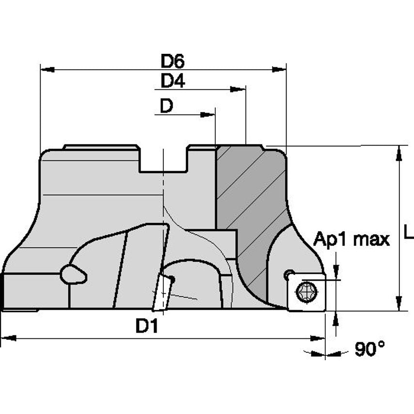 125B07RS90SD12DG ISO-Face Mill KSSM90 D=125 Z=7