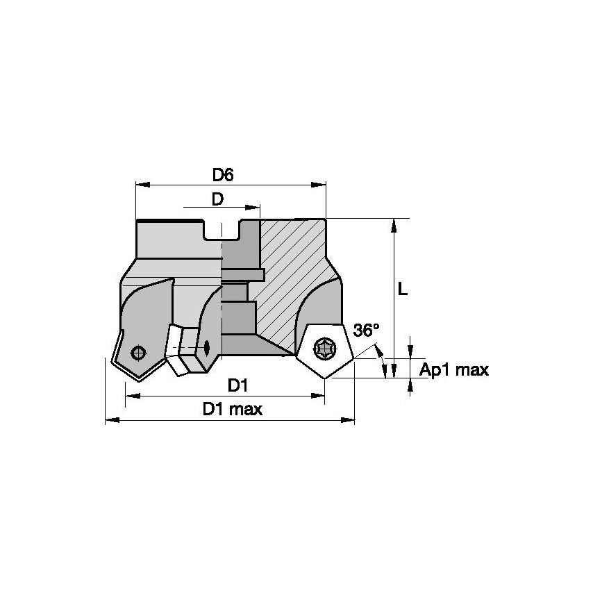 125B08RS36PD12 Shell Mill Cutter For Die & MO