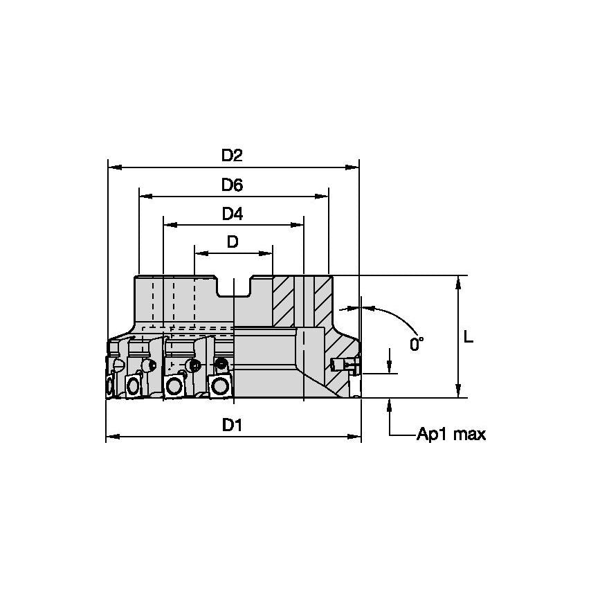 125B10RP90SP12C2WUFP Fix-Perfect 90 Shell Mill D=5"
