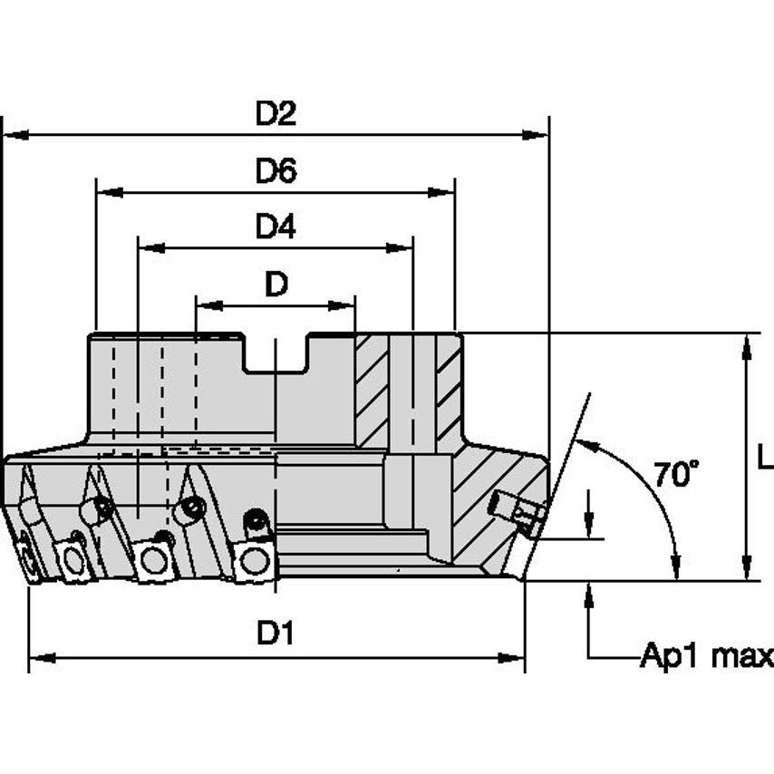 125B12RP70SP15C2WFP Fix-Perfect 70 Shell Mill D=12