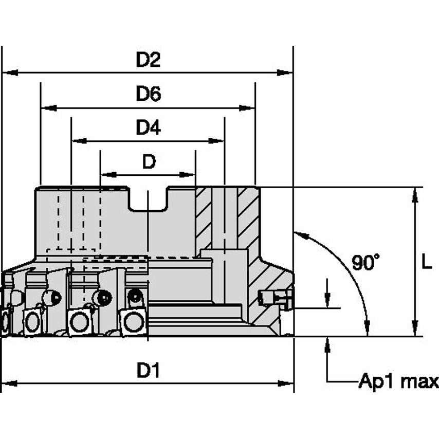 125B15RP90SP12C3WFP Fix-Perfect 90 Shell Mill D=12