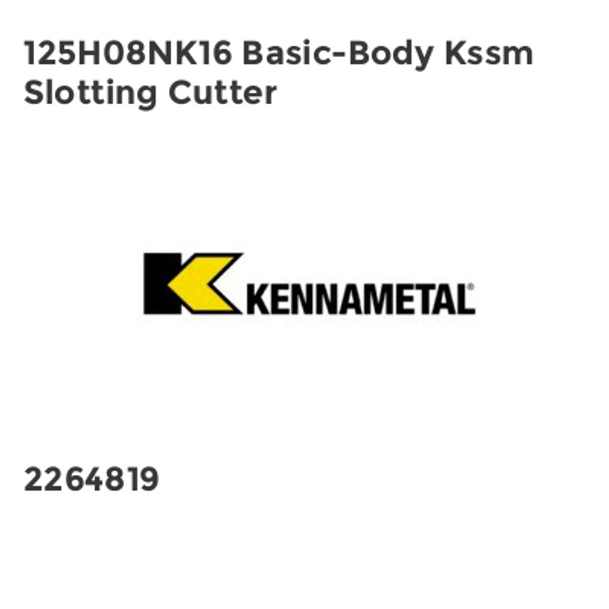 125H08NK16 Basic-Body Kssm Slotting Cutter