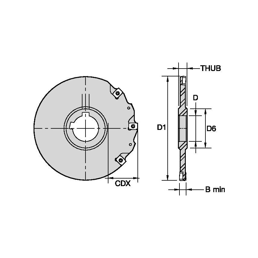 125H12NS90LN12N06 Slotting Cutter D=125 Z=12