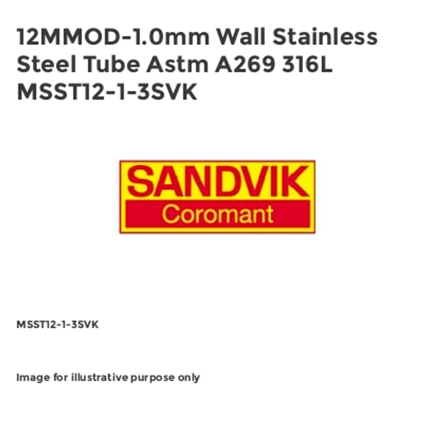 12MMOD-1.0mm Wall Stainless Steel Tube Astm A269 316L MSST12-1-3SVK