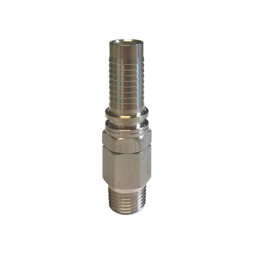 1/2" BSP Male x 1/2" Stainless Steel Swivel Hose Tail