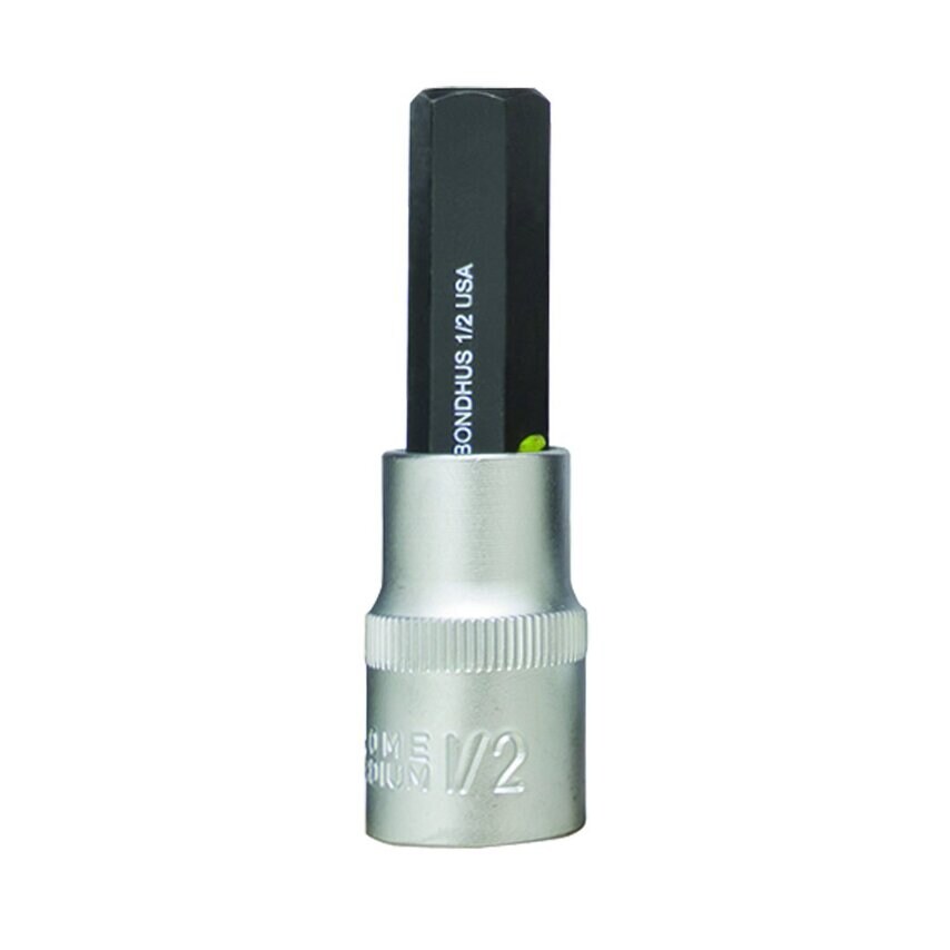 1/2" Hex 2" Inhex Socket Bit + Hex Socket, 1/2", 43216