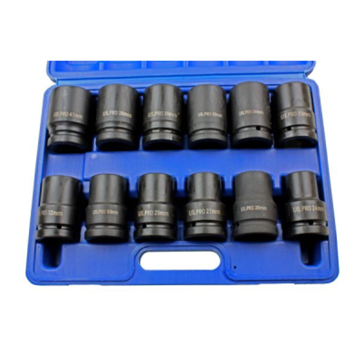 12 Piece 1in Drive 6 Point Deep Impact Metric Socket Set