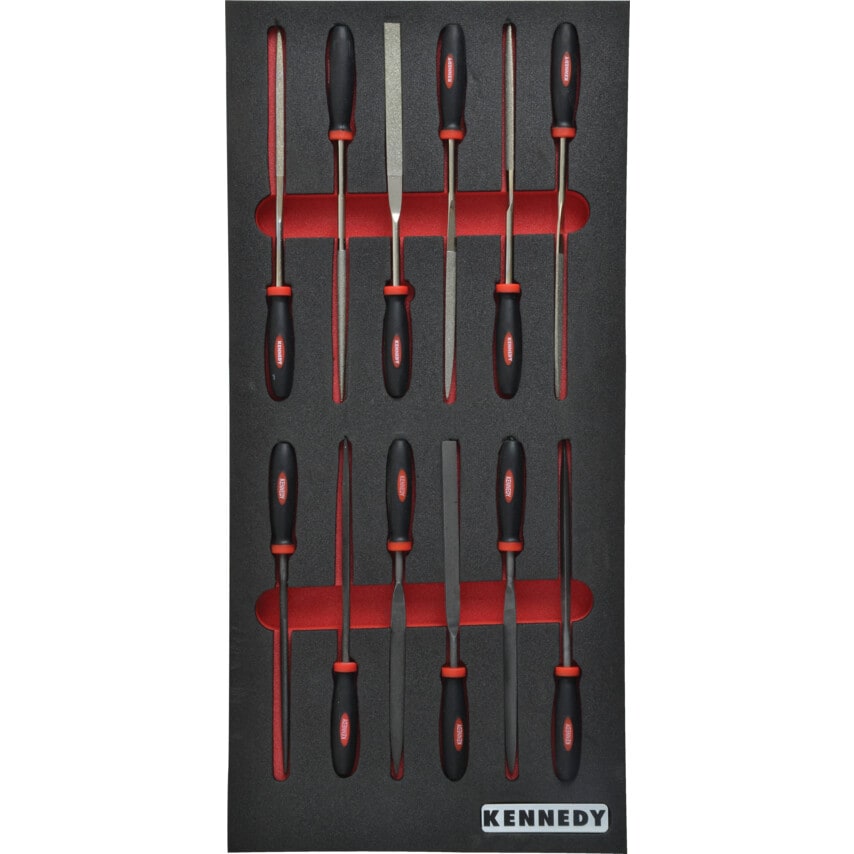 12 Piece File Set in Tool Control 1/3 Foam Inlay for Tool Cabinets