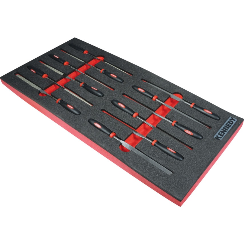 12 Piece File Set in Tool Control 1/3 Foam Inlay for Tool Cabinets