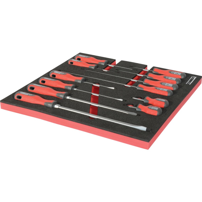 12 Piece Pro-torq Screwdriver Sets in Tool Control 2/3 Width Foam Inlay for Tool Chests