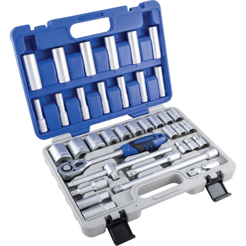 1/2" Square Drive 37 Piece Metric Socket Set