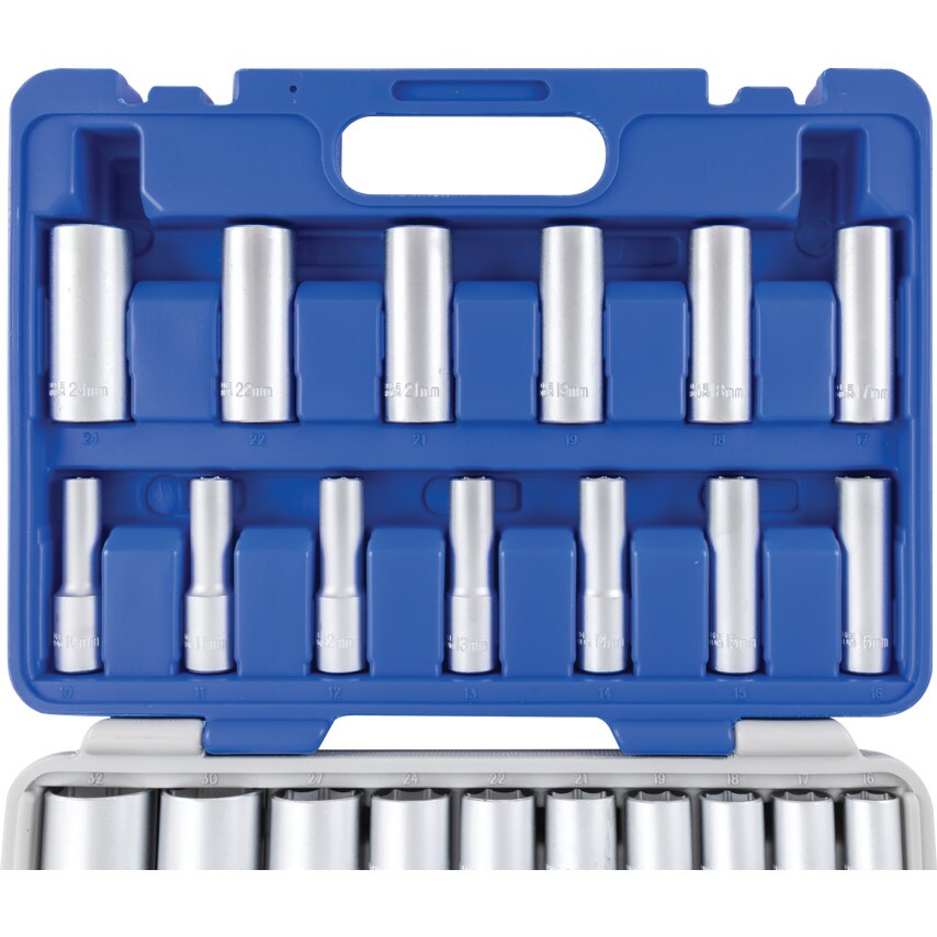 1/2" Square Drive 37 Piece Metric Socket Set