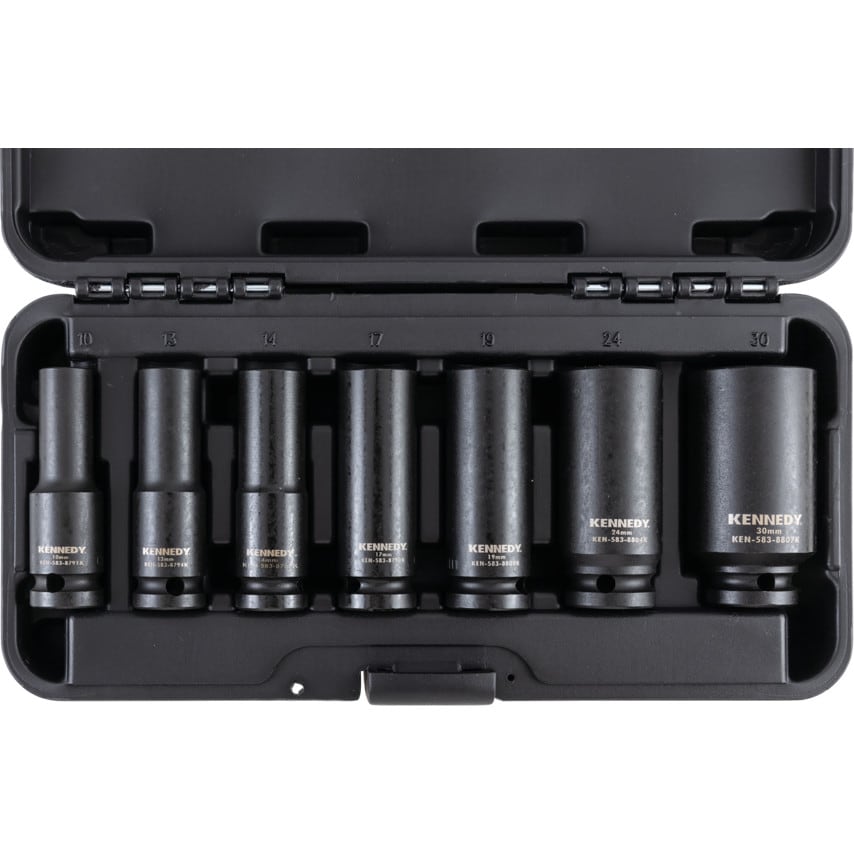 1/2" Square Drive Deep Impact Socket Set - 7 Piece
