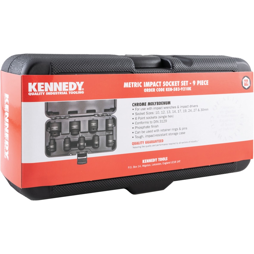 1/2" Square Drive Impact Socket Set 9 Piece Set - Metric