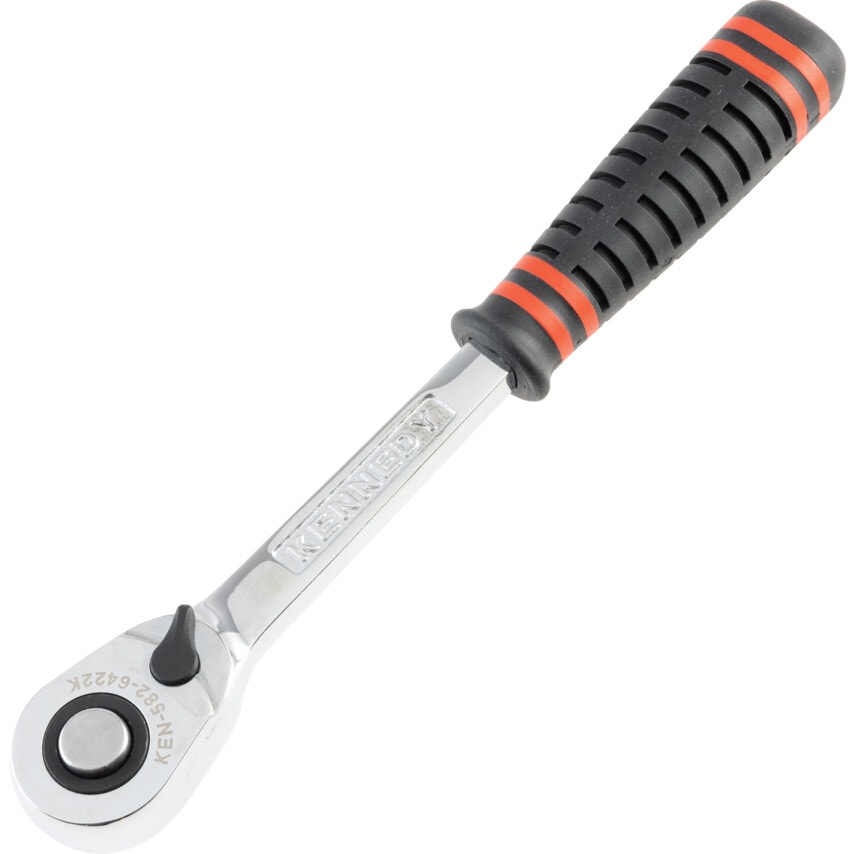1/2" Square Drive Q/R 72T Ratchet Handle - Rubber