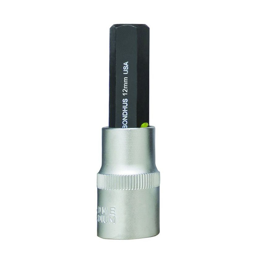 12mm Hex 2" Inhex Socket Bit + Hex Socket, 12mm, 43280
