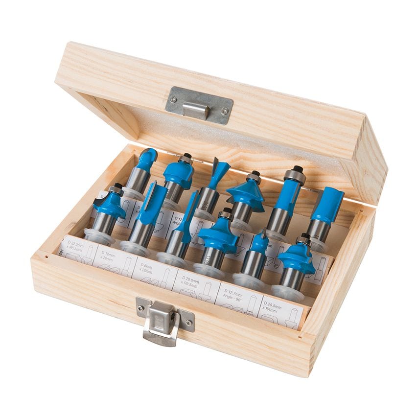 12mm TCT Router Bit Set 12 Piece 12mm