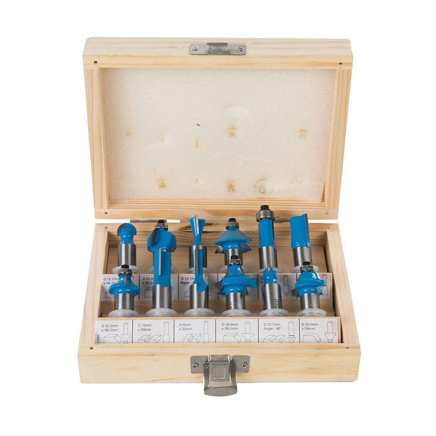 12mm TCT Router Bit Set 12 Piece 12mm