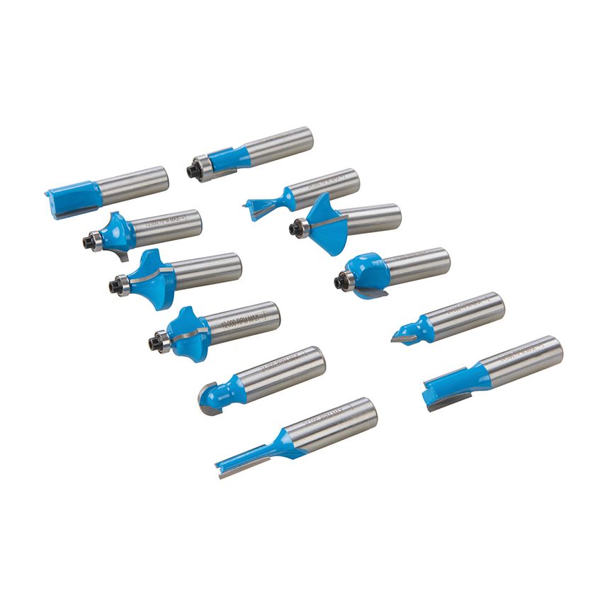 12mm TCT Router Bit Set 12 Piece 12mm