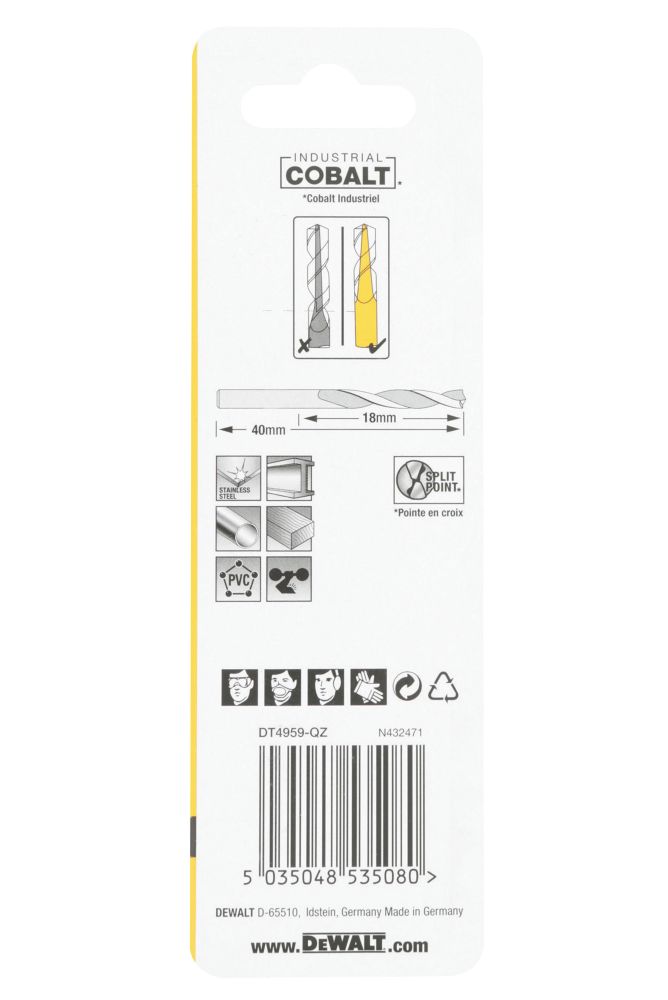 DeWalt Extreme Straight Shank Metal Drill Bits 1.5mm x 34mm 2 Pack
