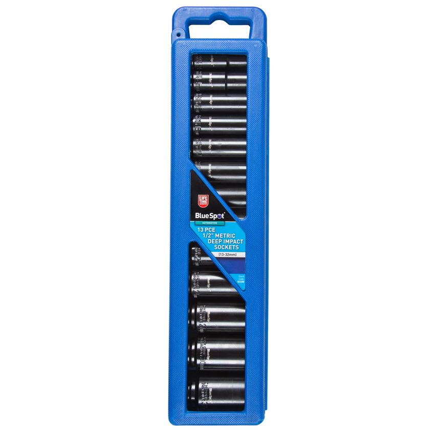 13 Piece 1/2" Metric Deep Impact Sockets (13-32MM)