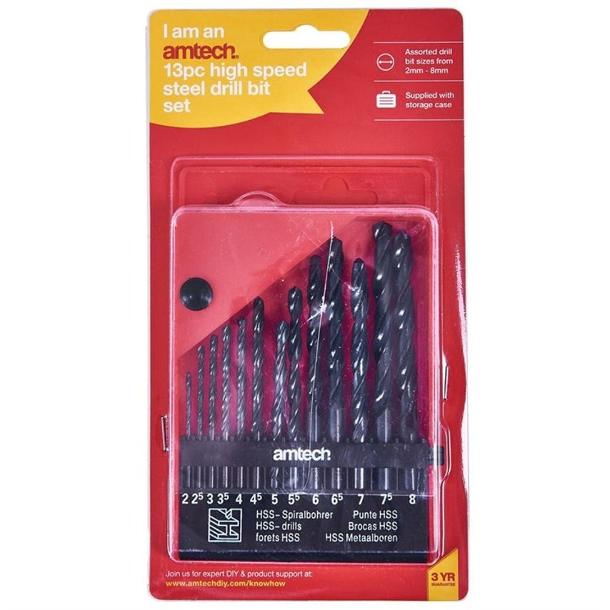 13 Piece High Speed Steel (Hss) Drill Set - Large