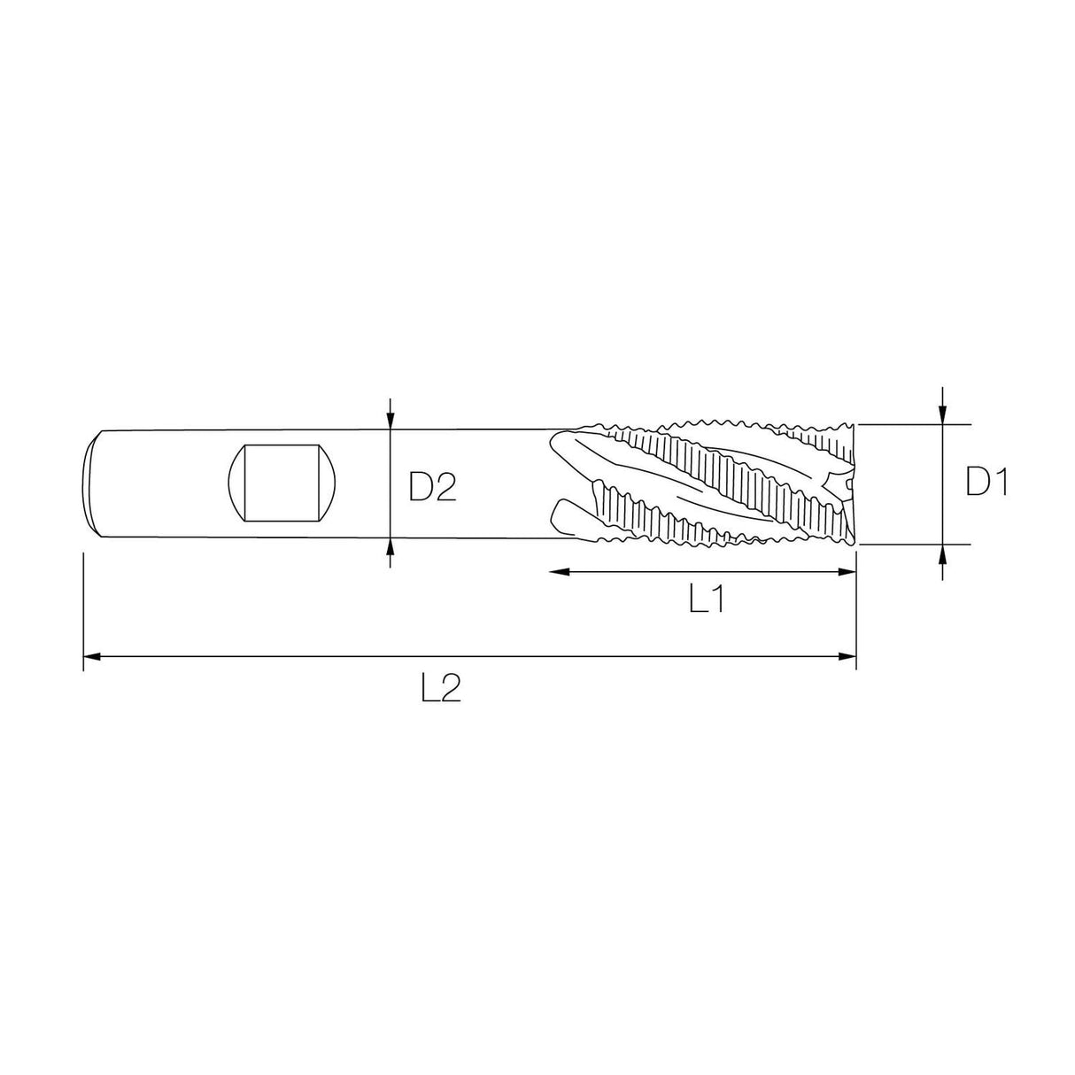 14MM HSS CO8% 4 Flute TiAlN Coated Roughing Fine Pitch