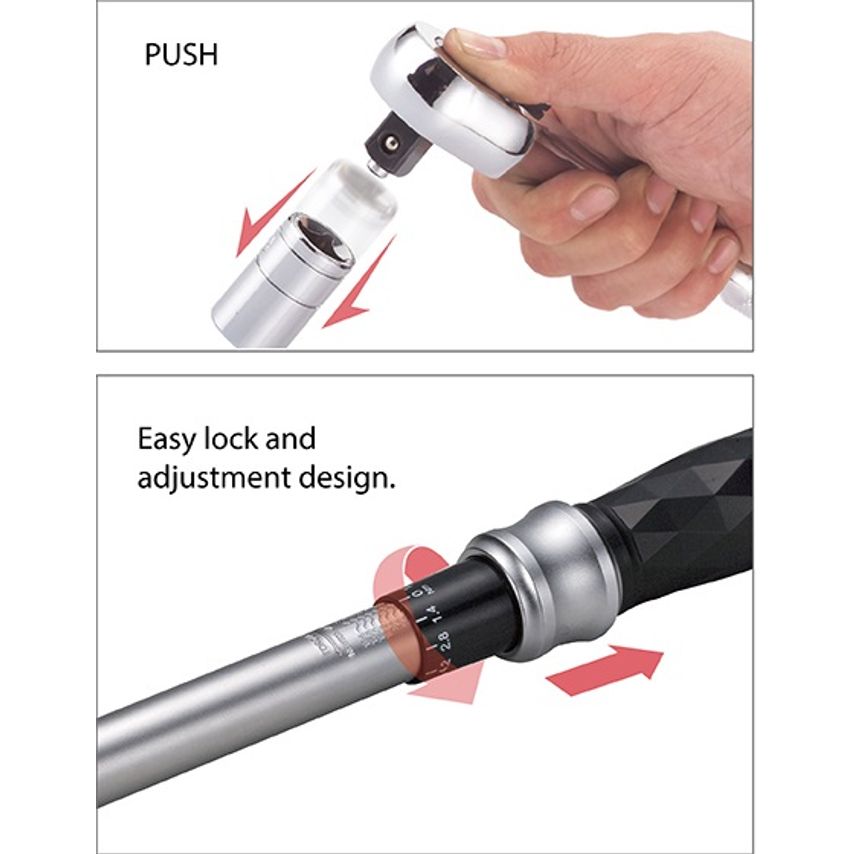 1/4" Drive 24T Torque Wrench 25-250 ft-lb/37 -279 kgf.m Push +/-4% BS-2261B