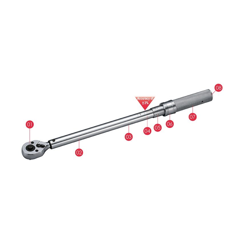 1/4" Drive 64T Torque Wrench 3-15Nm/31-128in-lb Matte Finished BS-2692F