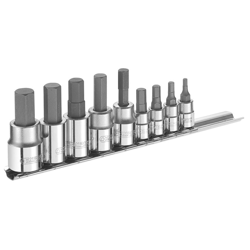 1/4 & 3/8in Drive Hex Bit Socket Set, 9 Piece BRIE034802B