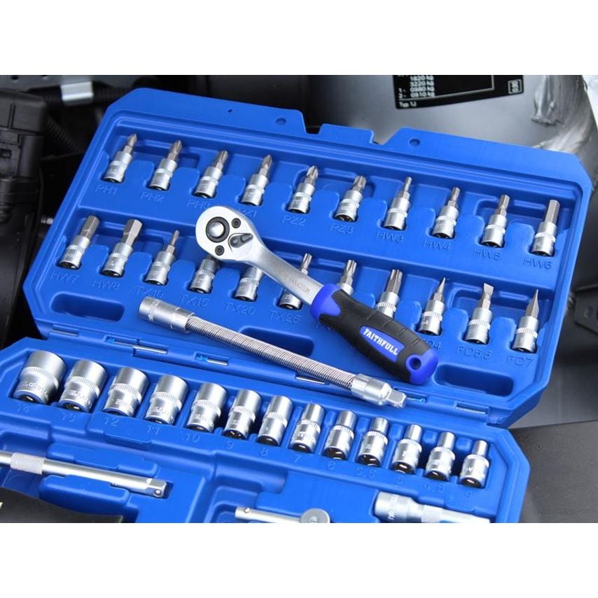 1/4in Drive Socket Set, 46 Piece FAISOC1446MN