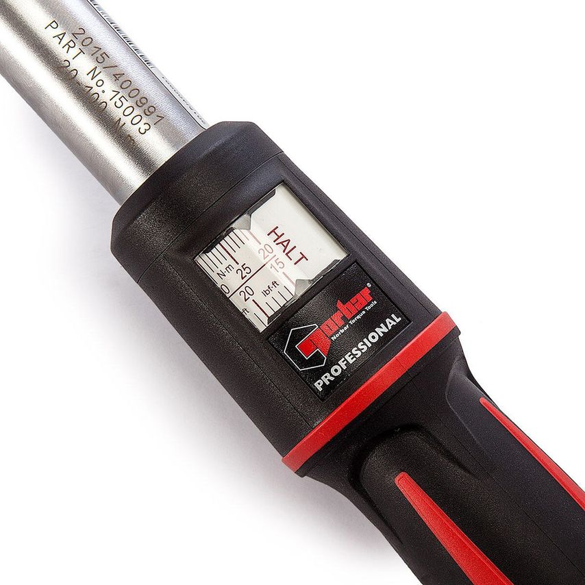 15003 Torque Wrench Model 100 Industrial Reversible Ratchet Pro 1/2" Square Drive 20 - 100 Nm 15.0 - 75.0 Lbf-Ft