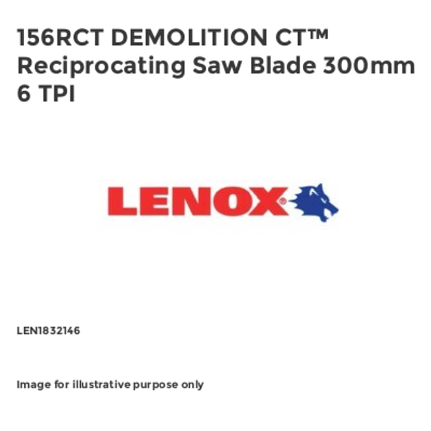 156RCT DEMOLITION CT Reciprocating Saw Blade 300mm 6 TPI