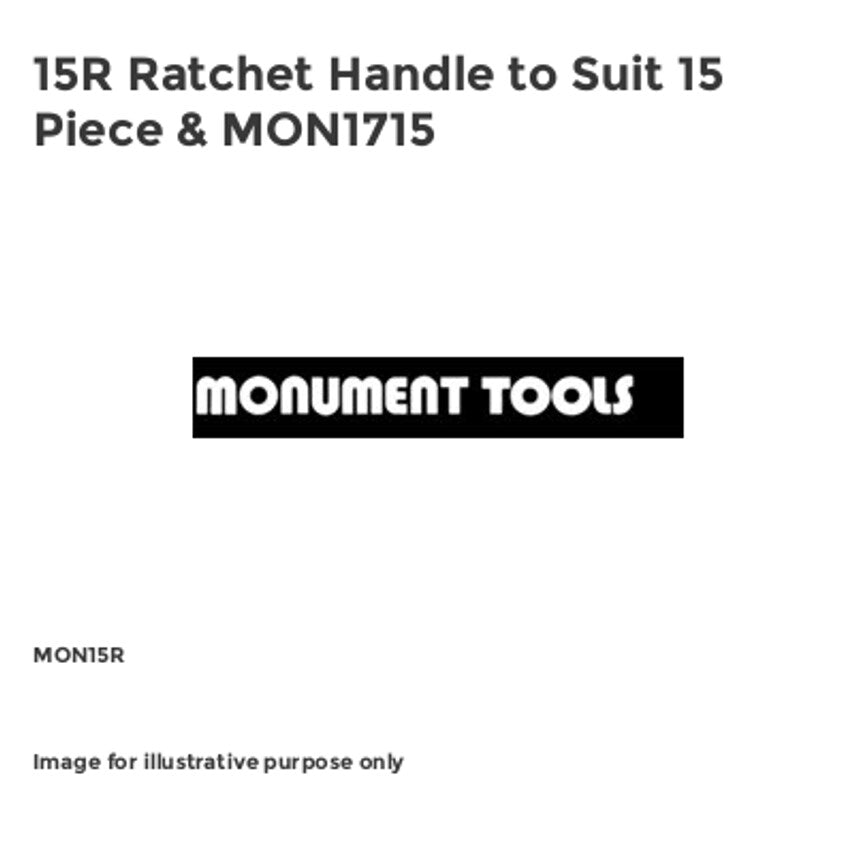 15R Ratchet Handle to Suit 15 Piece & MON1715