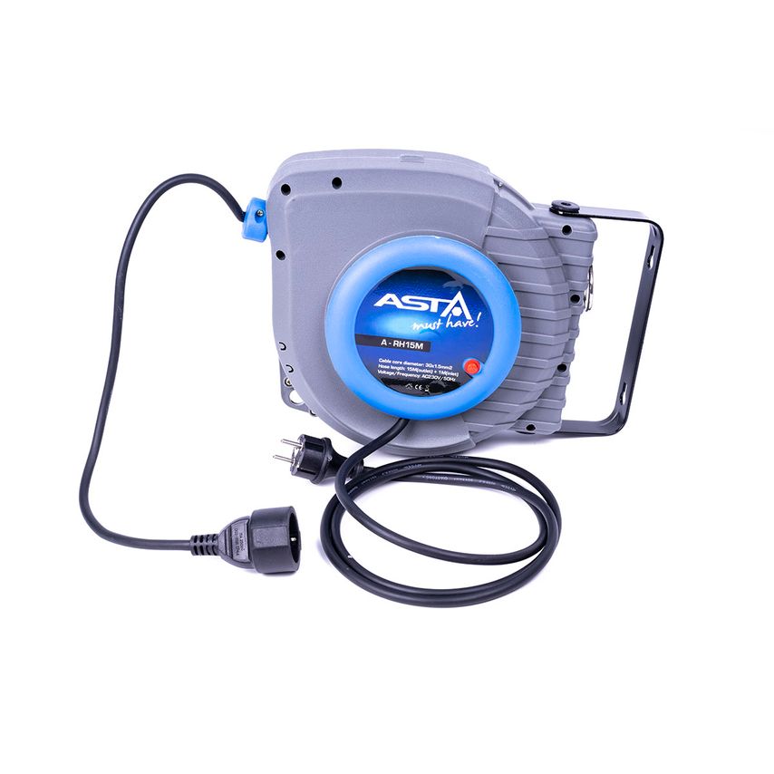 15m 1500W Retracting Cable Reel 230V