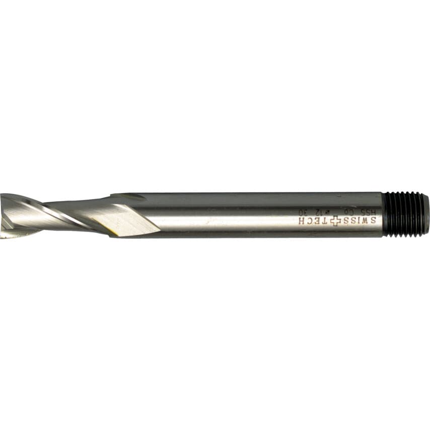 16.00MM HSS-Co 8% 2 Flute Threaded Shank Long Series Slot Drills - Uncoated