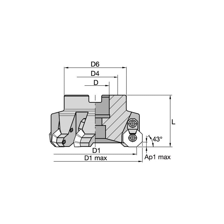 160C12RS45OF07A KSOM Shell Mill D=160 Z=12