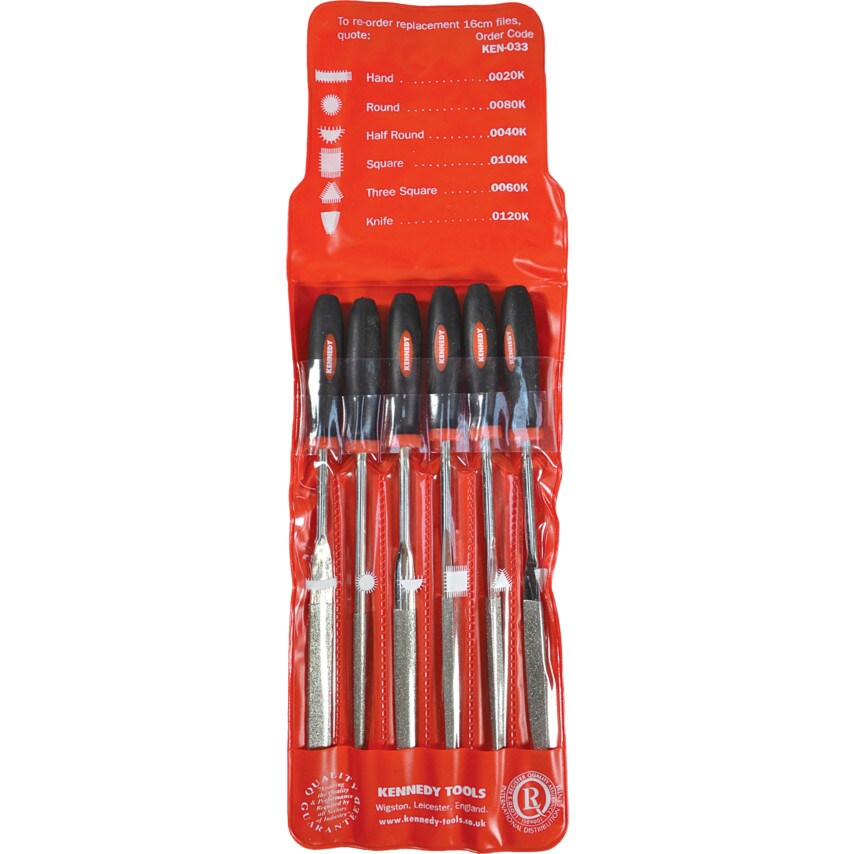 160MM (6.1/2") 6 Piece Medium Grade Diamond File Set