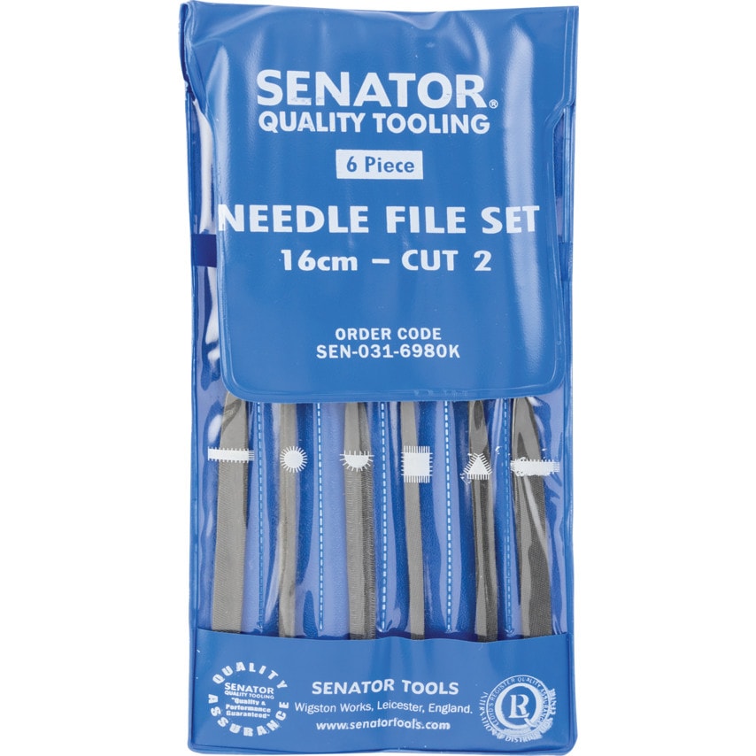 160MM (6.1/2") 6 Piece Second Cut Assorted Needle File Set