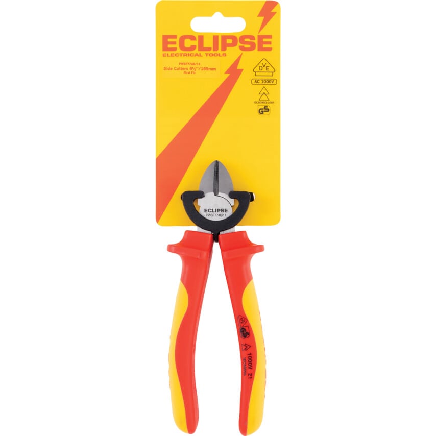 165mm Side Cutters, VDE Handle, 4mm Cutting Capacity
