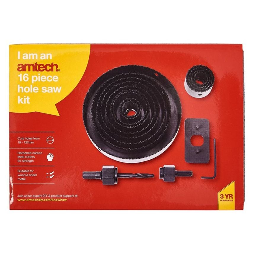 16 Piece Circular Hole Saw Kit