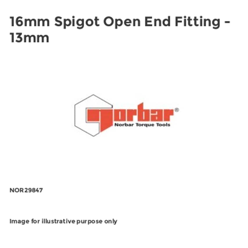 16mm Spigot Open End Fitting - 13mm