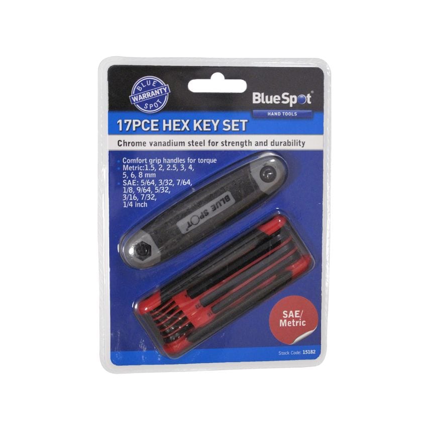 17 Piece Metric and Imperial Hex Key Set