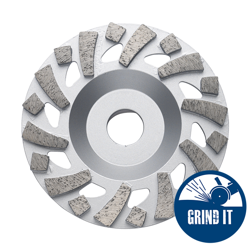180 x 22.2mm Diamond Cup Grinder - Turbo