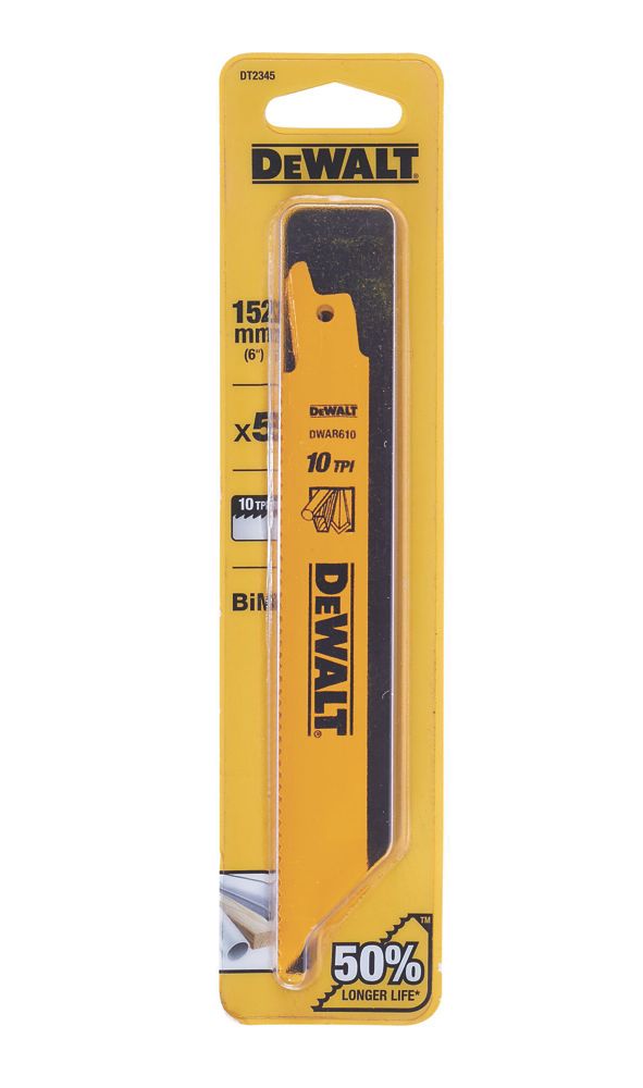 DeWalt  DT2345-QZ Multi-Material Reciprocating Saw Blades 152mm 5 Pack
