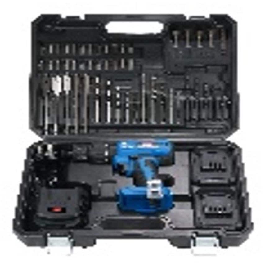 18V Li-ion Brushless Combi Drill with Two 2.0Ah Batteries & 50 Piece Accessories